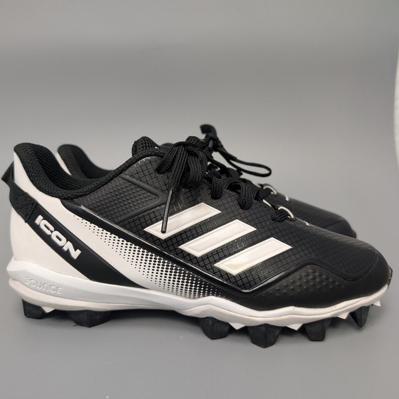 Adidas Icon 7 Bounce Baseball Mens Cleats Size 4 Black White S23919 - Picture 4 of 12